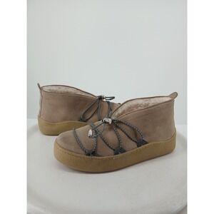 FREE PEOPLE Snowdrop Micro Shearling Boot Womens 11M Tan Suede NEW  DB5